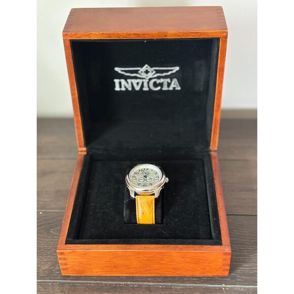 2004 Invicta Objet d’Art Malaga Swiss-Mvmt Automatic Watch 44mm Leather #2169 - Picture 3 of 12